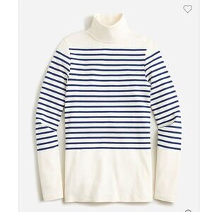 J. CREW GUC Perfect-Fit Stripe Turtleneck in Large Seabright Placed Size L